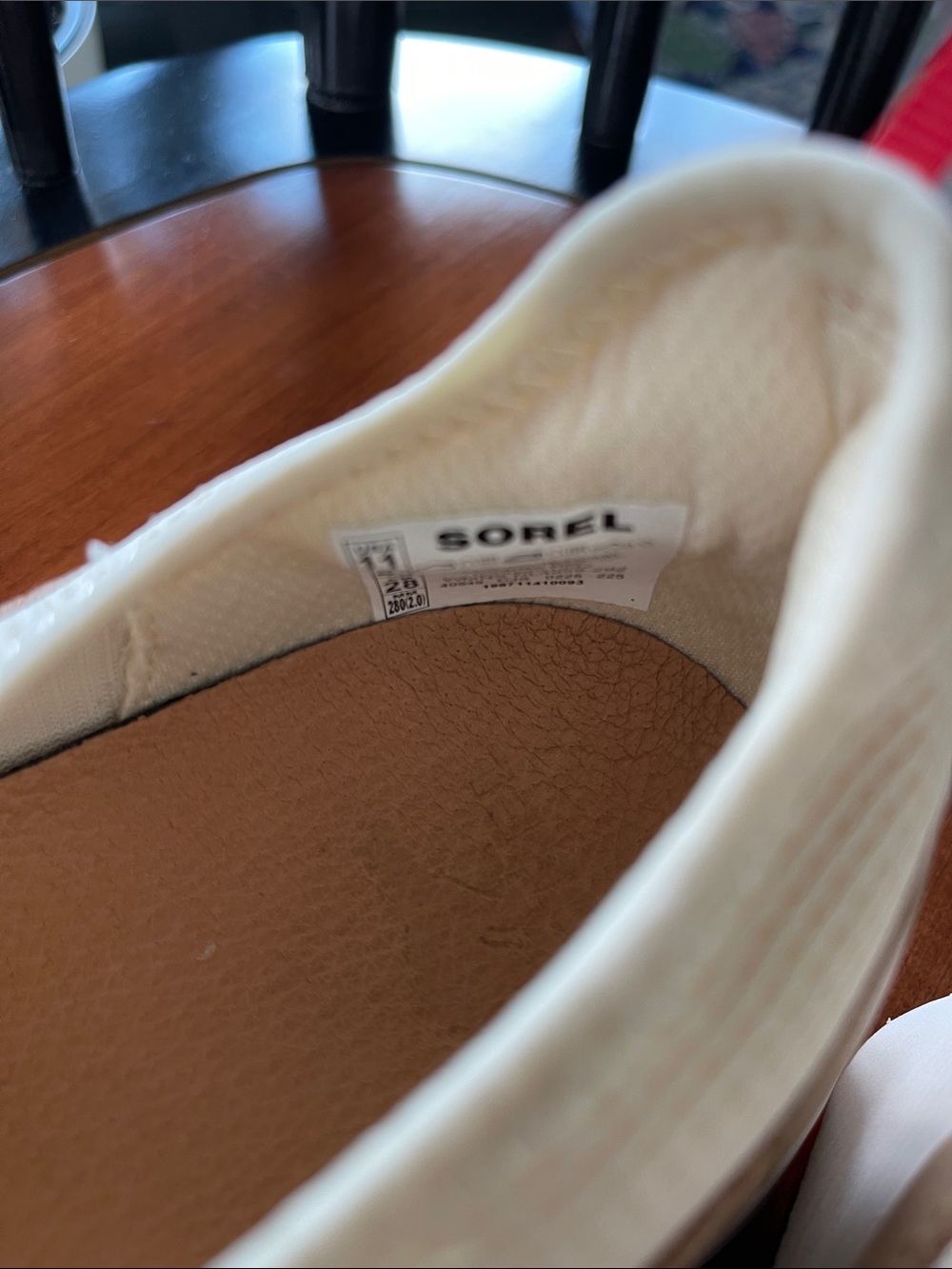 Sorel Women's Ivory Cream Slip-On Sneakers with Red Heel Tab - Picture 5 of 5